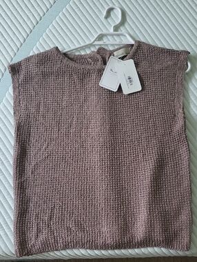 BE COOL Taupe Waffle-Knit Sleeveless Tank